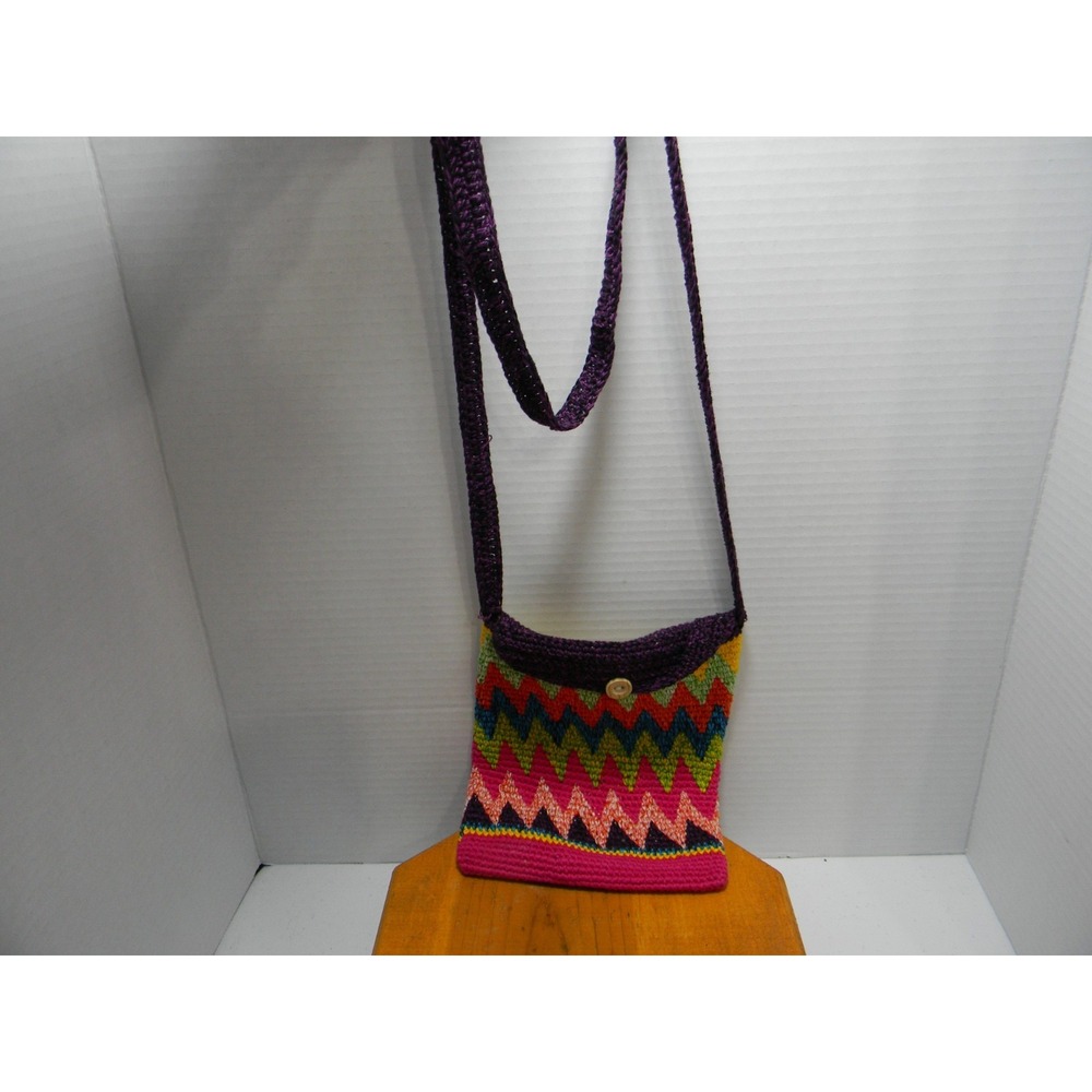 Bamboo Trading Company Handmade Guatemala Cotton Crochet Crossbody Bag Boho